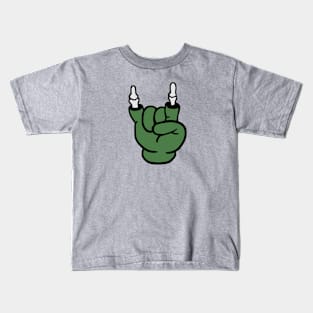 Retro Zombie Hand Rock On Cartoon Kids T-Shirt